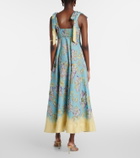 Alémais Jerry floral linen midi dress