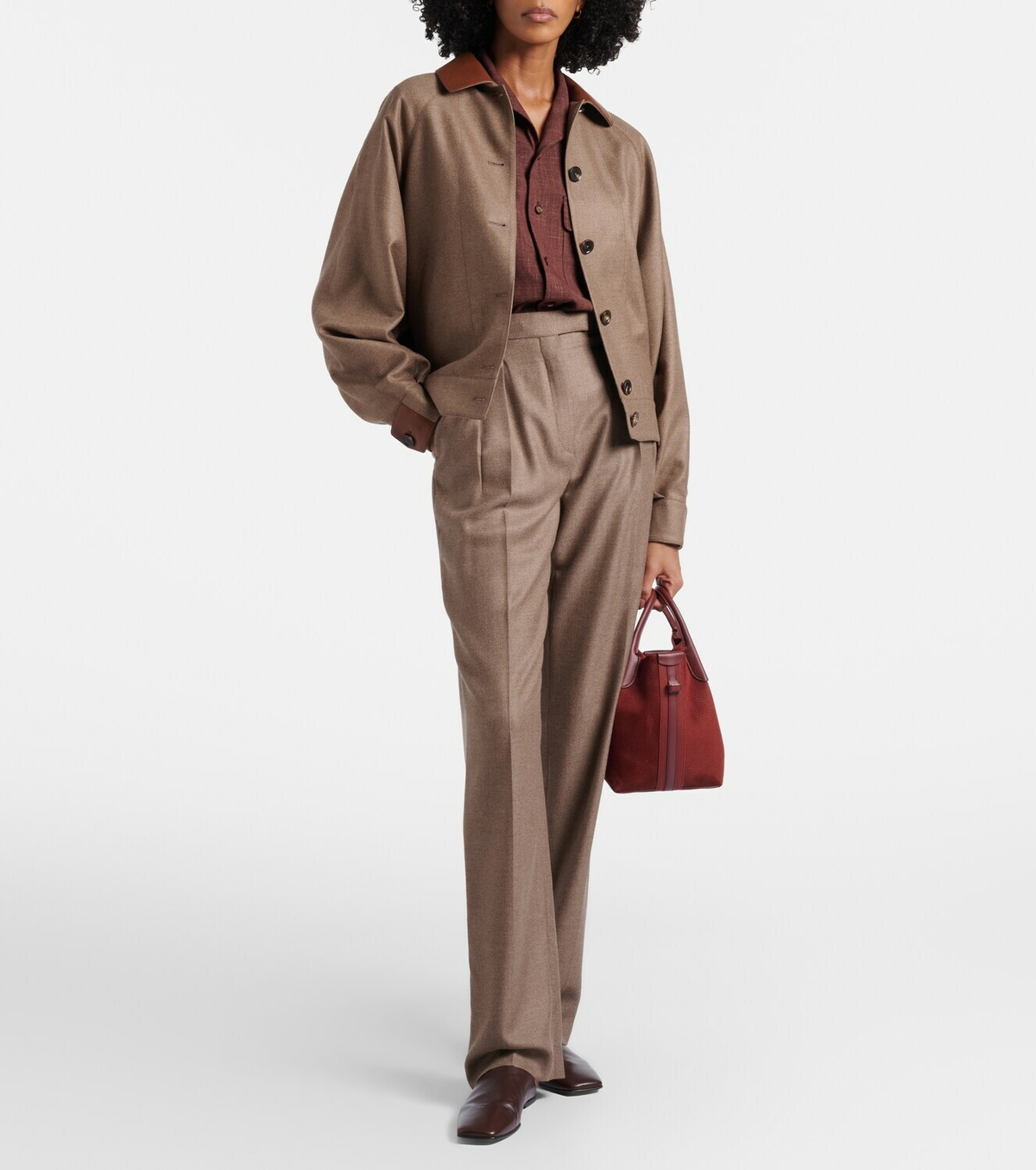 Loro Piana Chad pleated cashmere and silk wide-leg pants