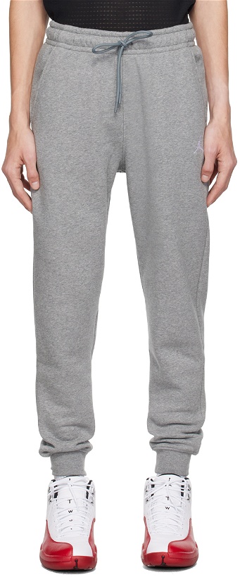 Photo: Nike Jordan Gray Embroidered Sweatpants