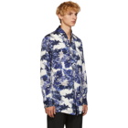 BED J.W. FORD Blue and White Ogami Print Shirt