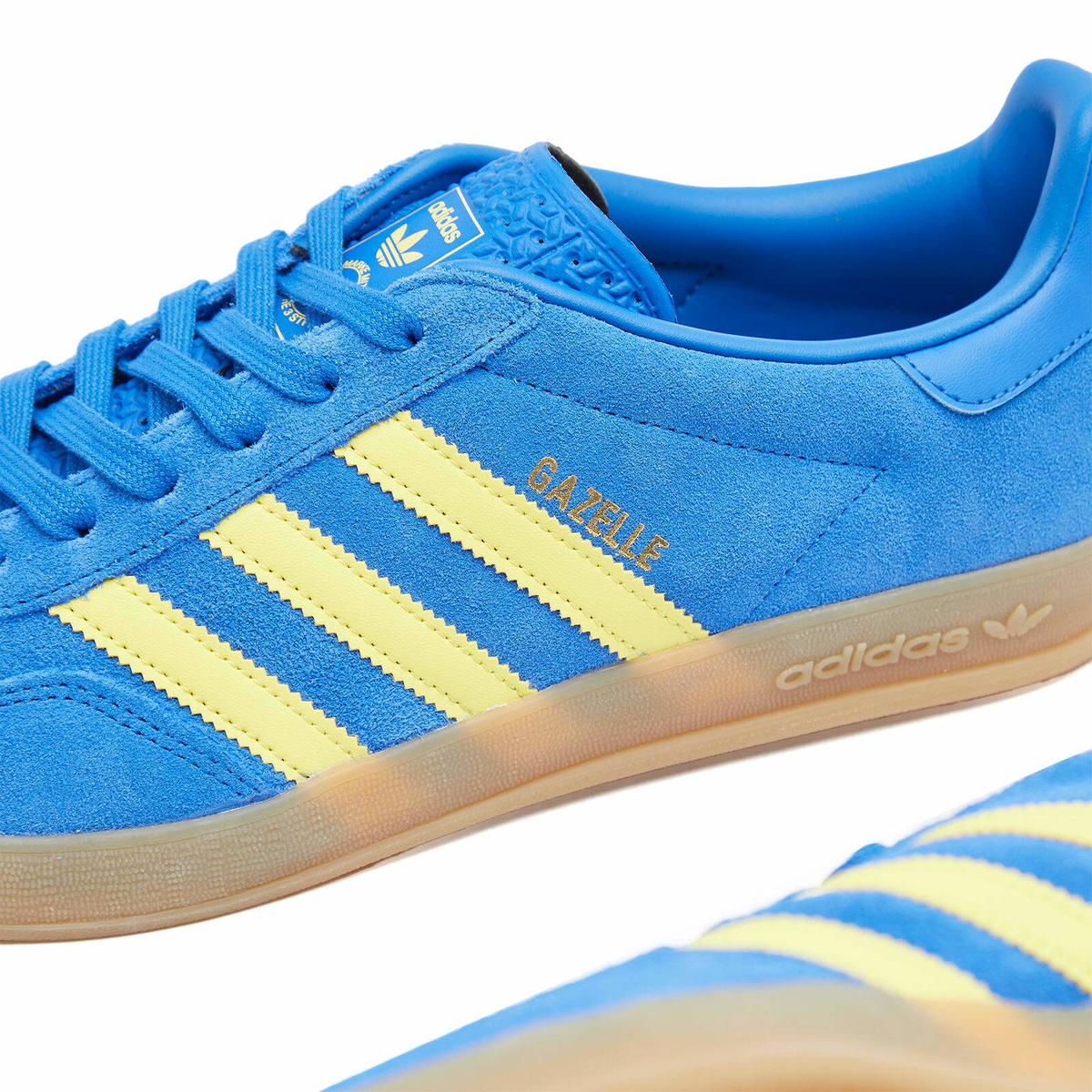 Adidas Gazelle Indoor Sneaker in Blue/Pure Sulfur