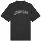 Balenciaga Men's Metal Logo Oversized T-Shirt in Faded Black/White