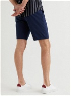 Club Monaco - Maddox Straight-Leg Cotton-Blend Seersucker Shorts - Blue