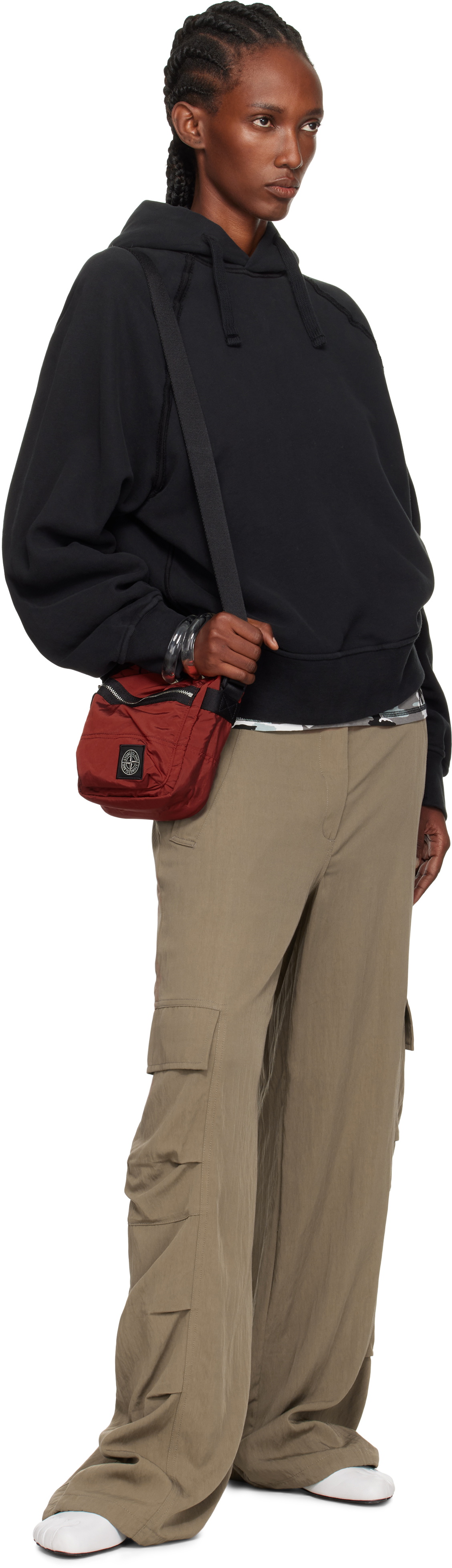 Stone Island Red 9200015 Coated Nylon Metal ECONYL Pouch