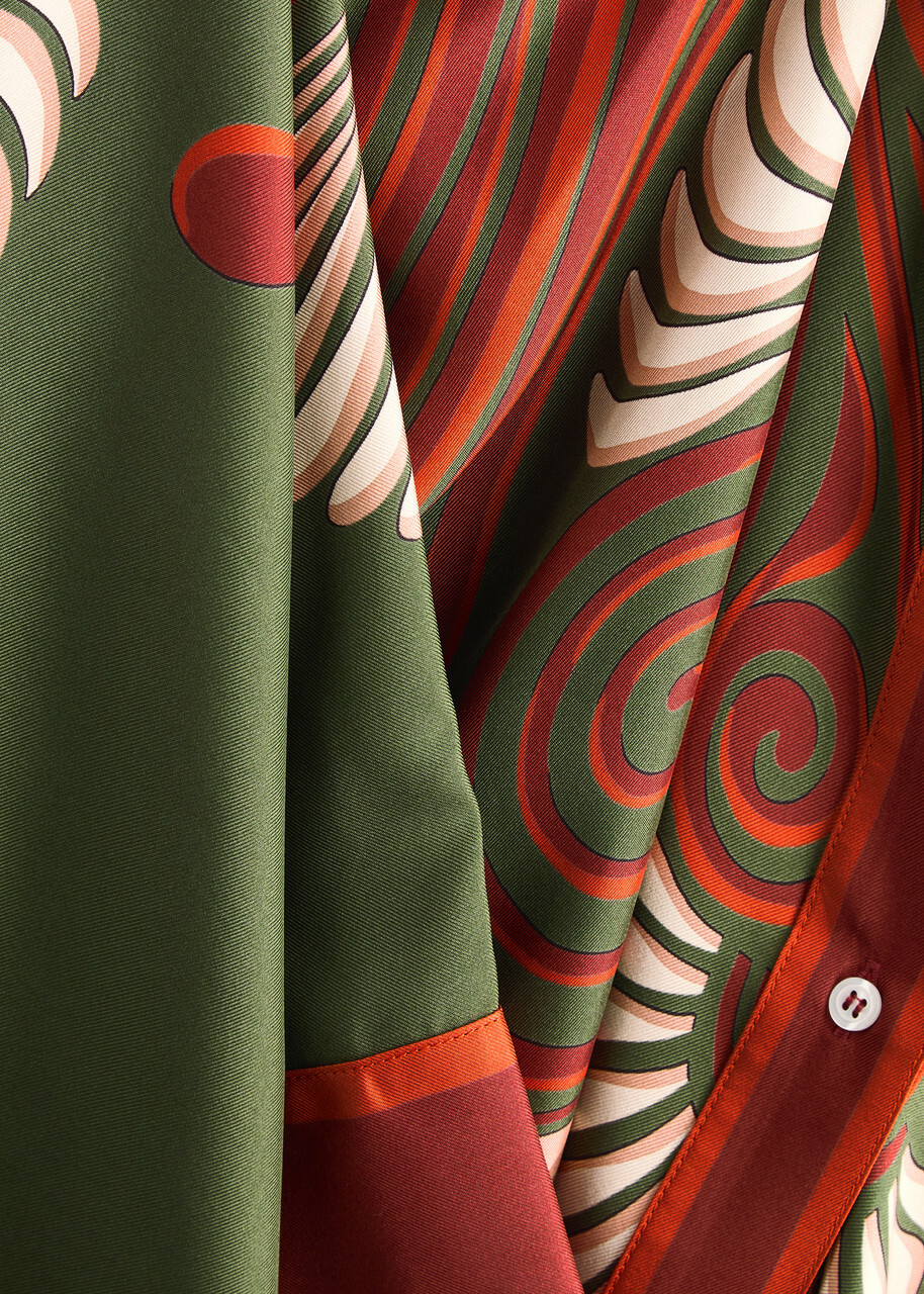 LA Double J Foulard Printed Satin-twill Shirt Multicoloured