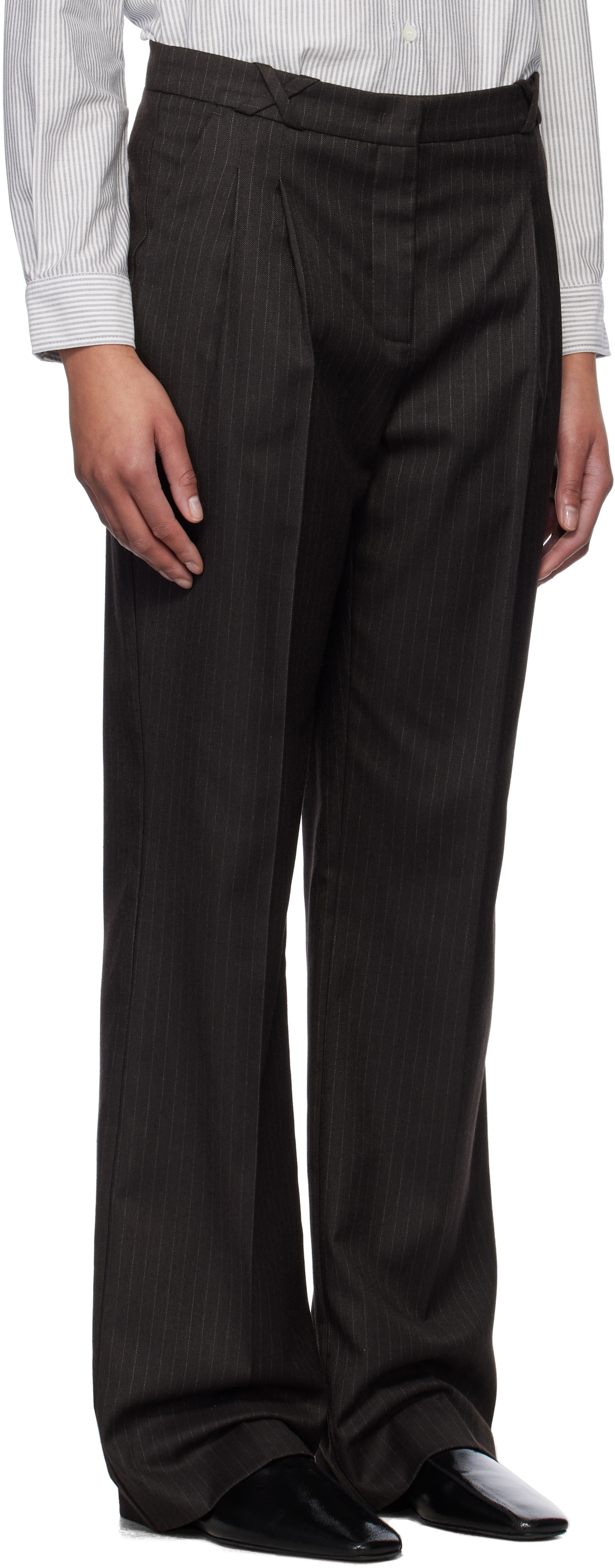 The Garment Brown Denver Pleat Trousers