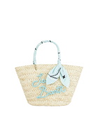 MC2 Saint Barth Small Straw Bag Kylie With Embroidery And Paisley Handles