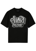 Amiri Logo Crystal-embellished Cotton T-shirt Black