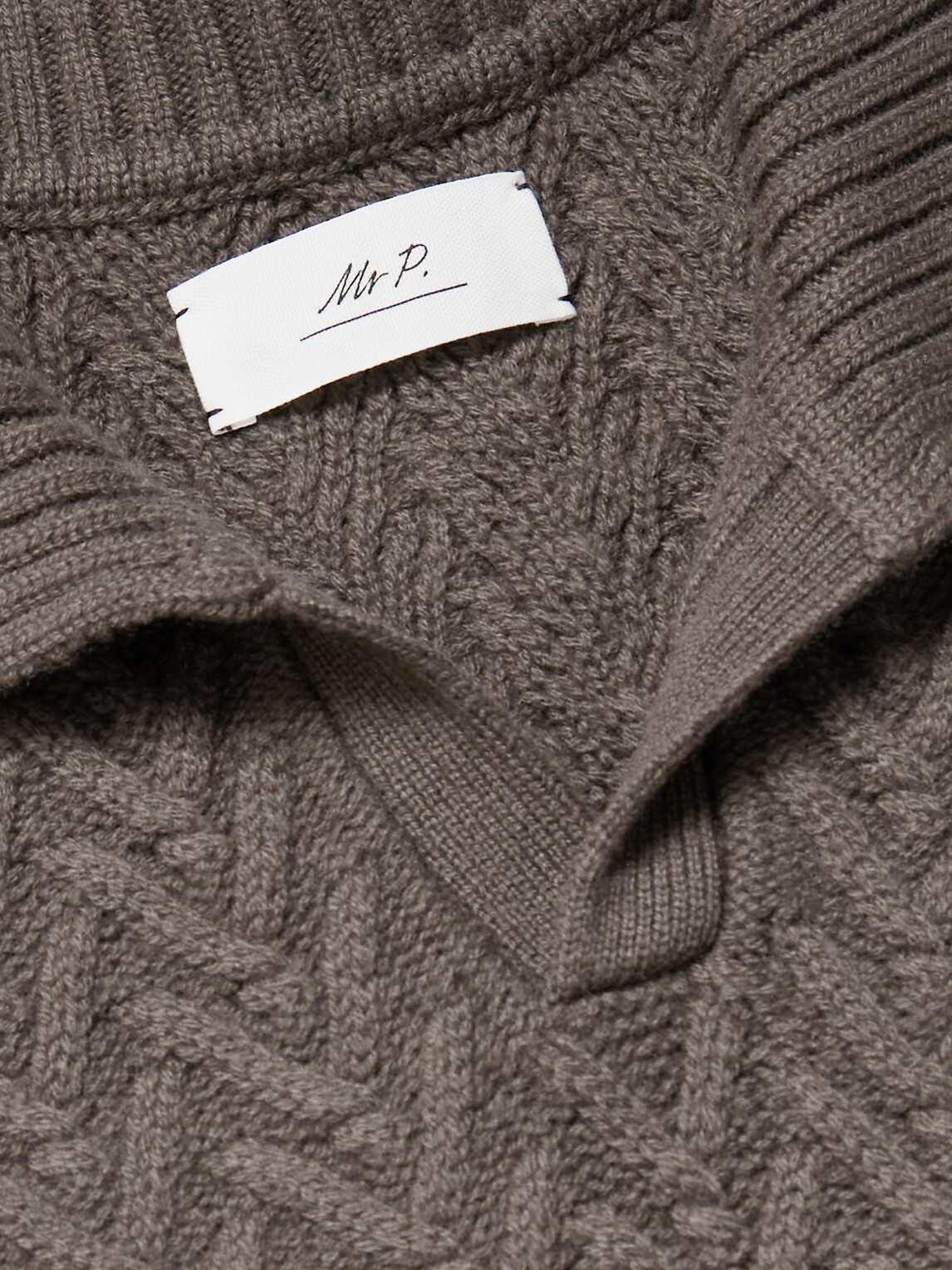 Mr P. - Wool and Cashmere-Blend Jacquard Polo Shirt - Brown