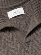 Mr P. - Wool and Cashmere-Blend Jacquard Polo Shirt - Brown