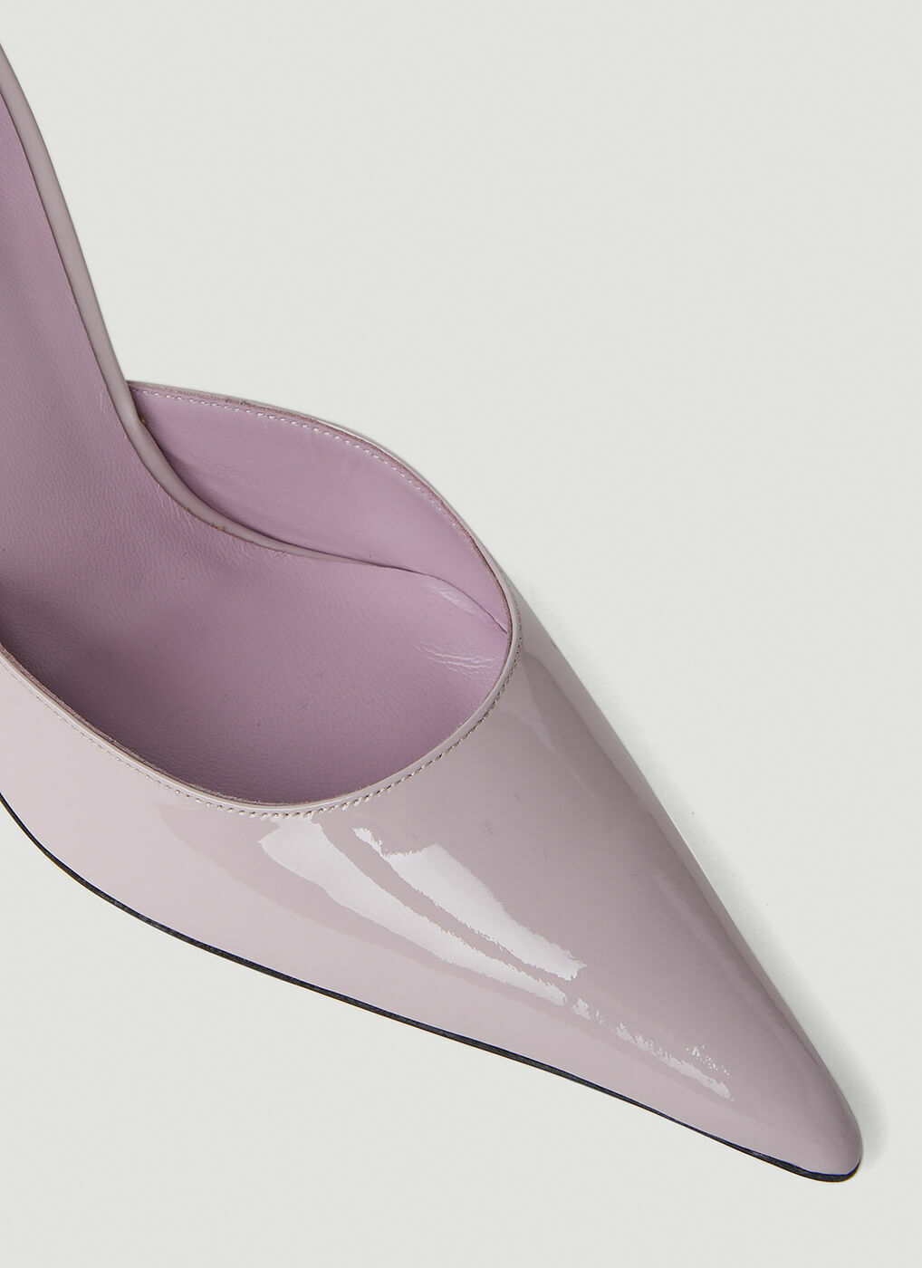 BY FAR Eliza Patent Heel Pumps in Lilac By Far