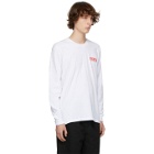 EDEN power corp White and Red Recycled Cotton Logo Long Sleeve T-Shirt