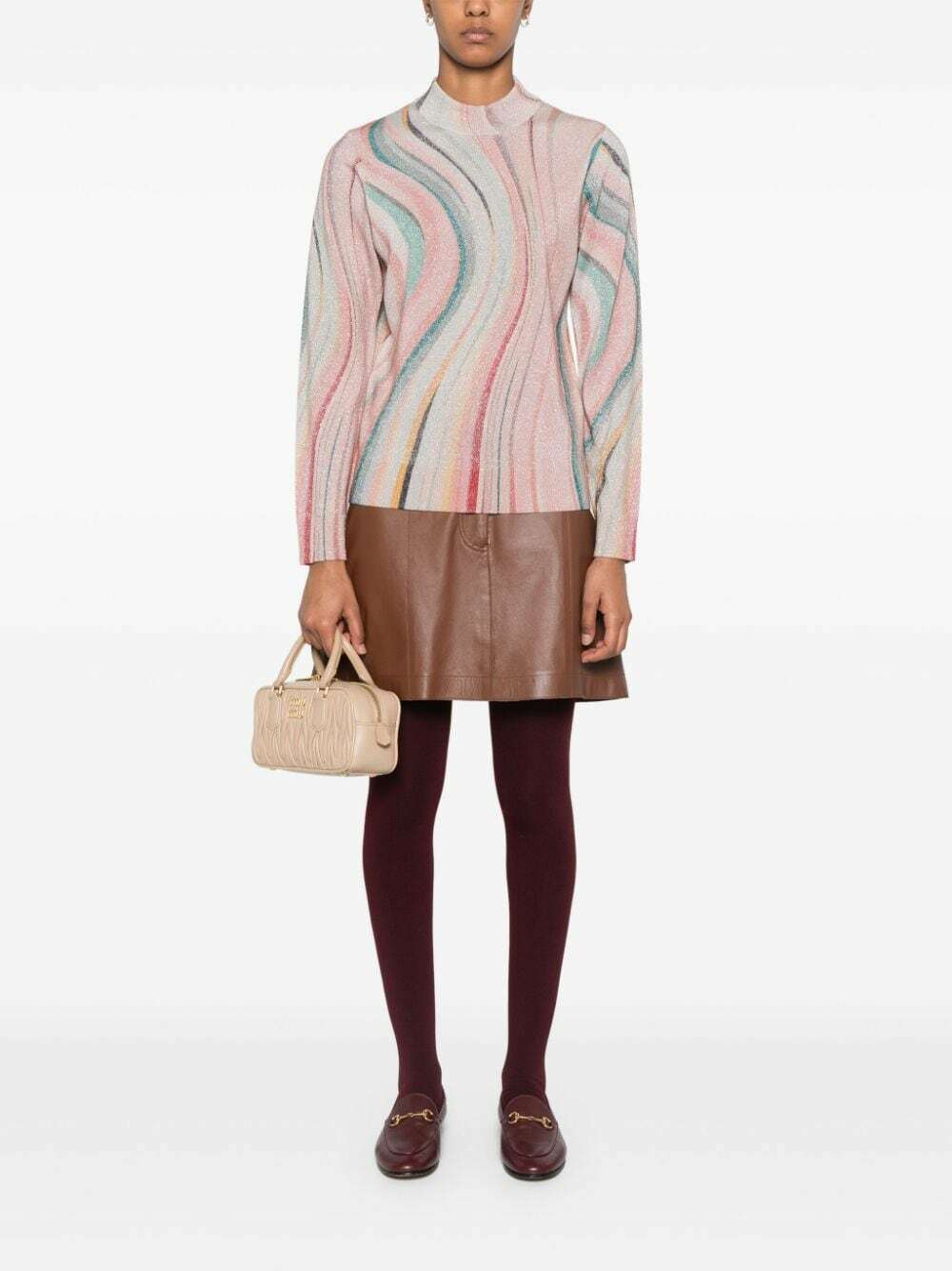 Paul Smith T Wine Striped Roll Neck Jumper W2R-186N-J30982 26 main image 1