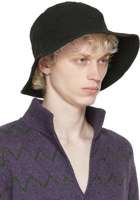 Acne Studios Black Embroidered Bucket Hat