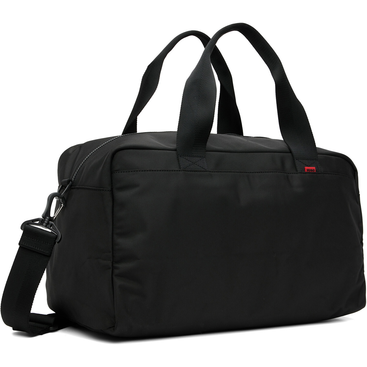 Hugo Black Canvas Logo Patch Duffle Bag