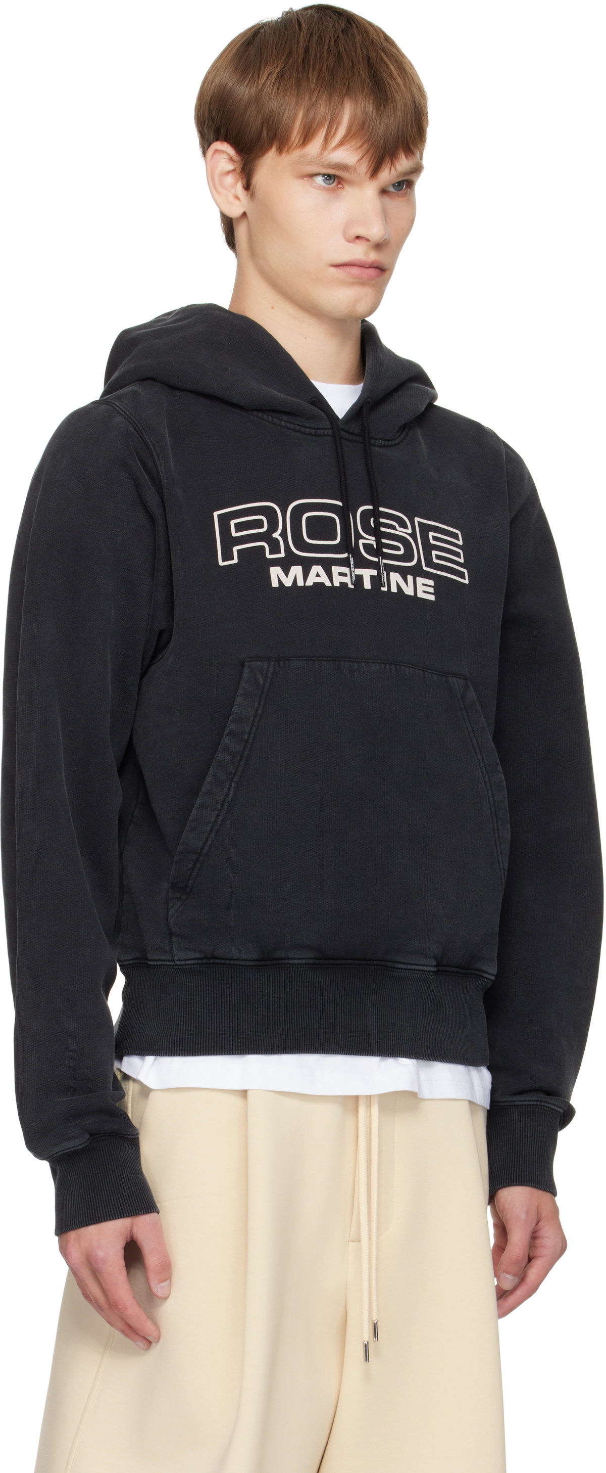 Martine Rose Black Shrunken Hoodie