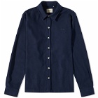 Foret Men's Slow Brushed Cotton Overshirt in Navy
