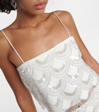 Rotate Birger Christensen Sequined cropped top