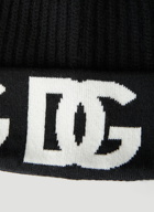 Logo Jacquard Beanie Hat in Black