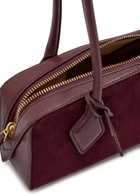 Alaïa Le Teckle Small Leather and Suede Shoulder bag - Burgundy - One Size