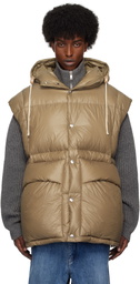 Jil Sander Brown Quilted Down Vest