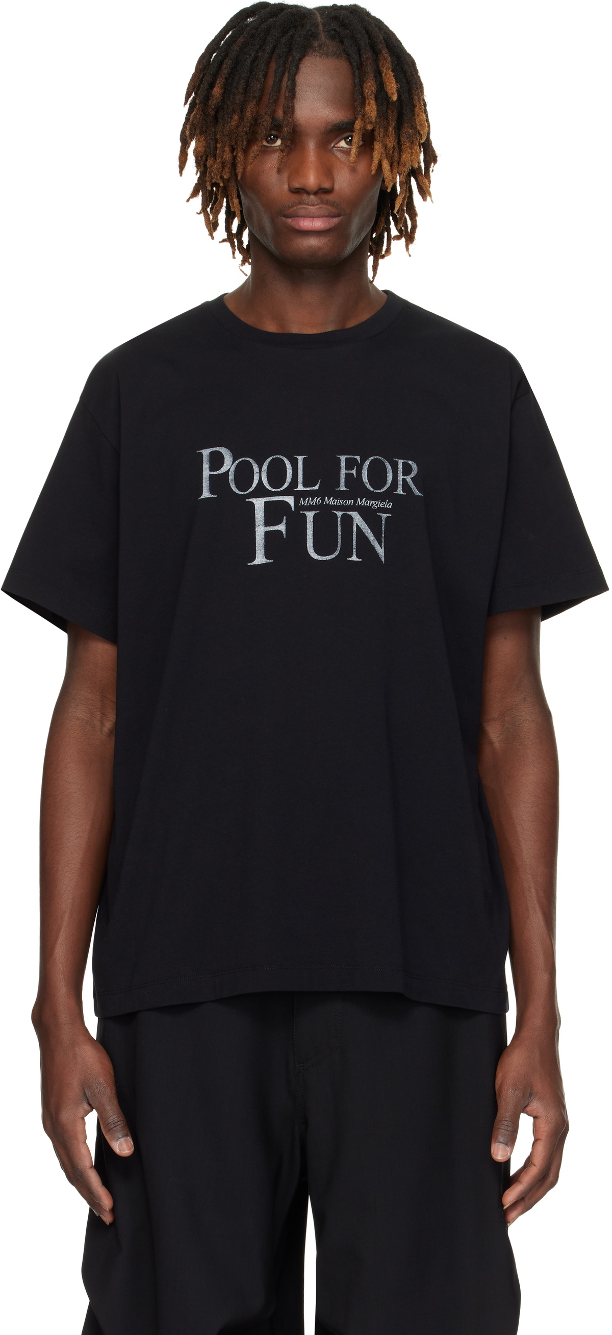 MM6 Maison Margiela Black 'Pool For Fun' T-shirt MM6 Maison