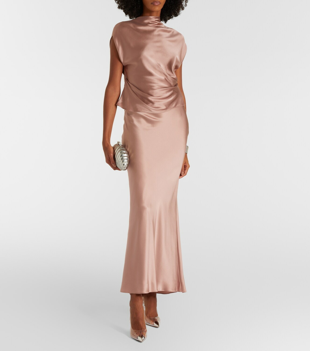 The Sei Draped silk satin top