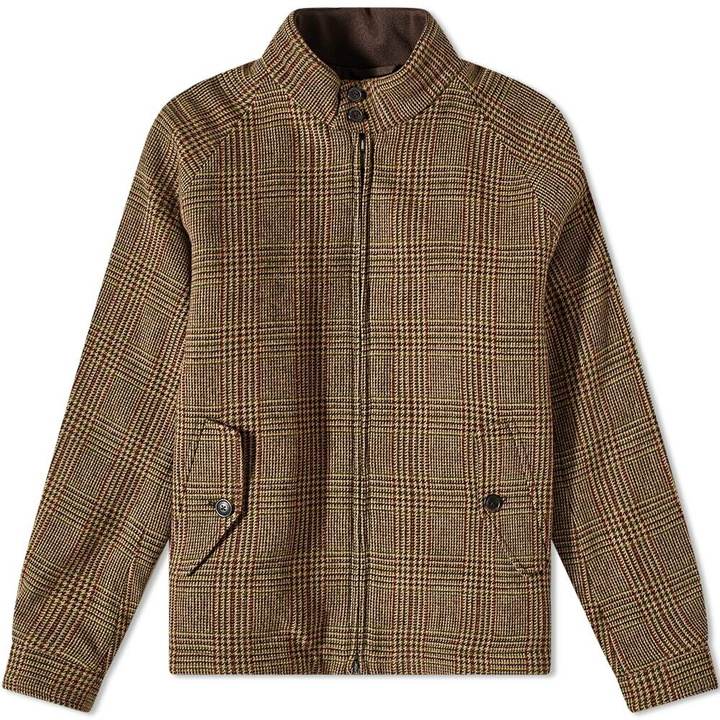 Photo: Baracuta Men's G4 Check Wool Harrington Jacket in Prince Of Wales Brown