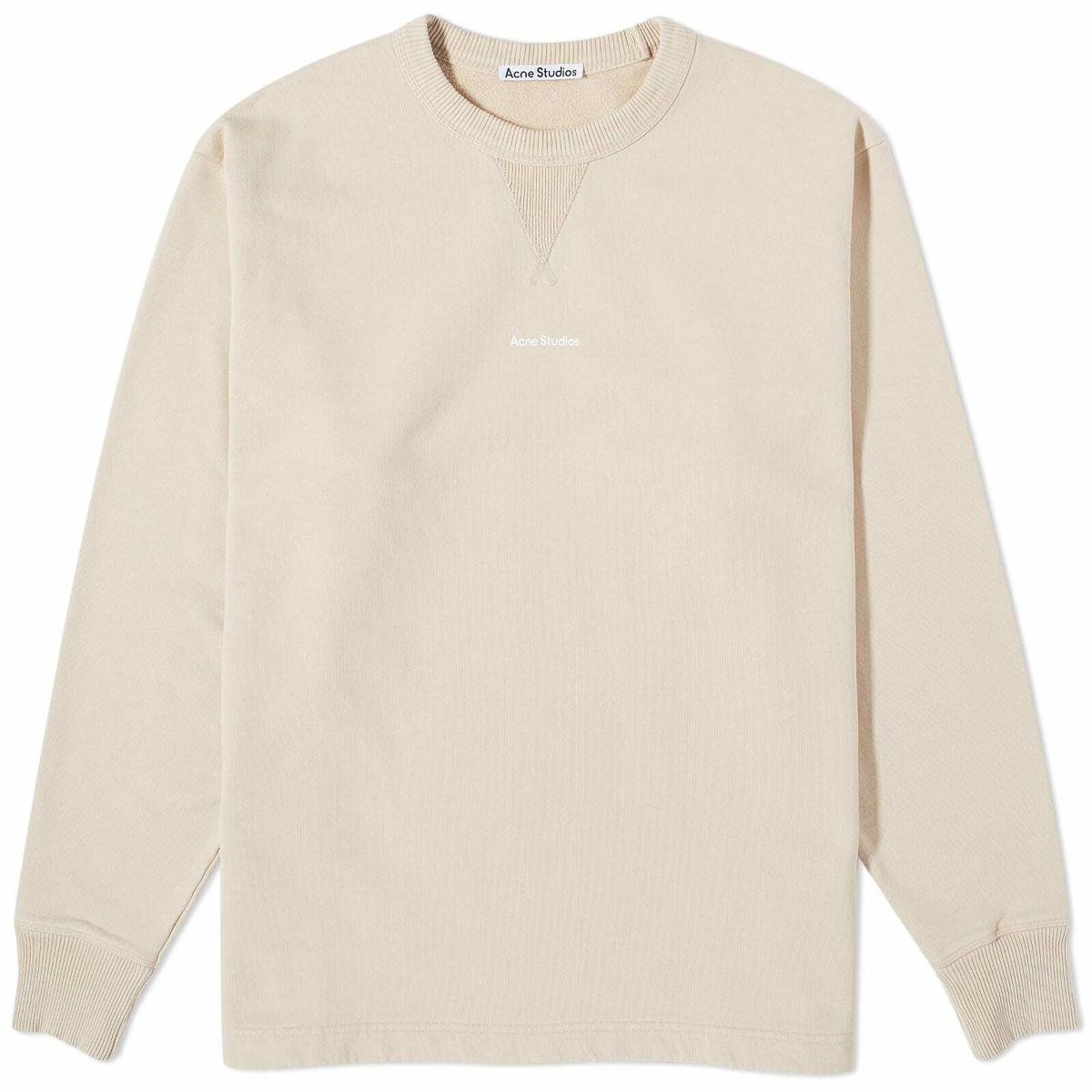 Acne Studios Men's Fin Stamp Crew Sweat in Champagne Beige