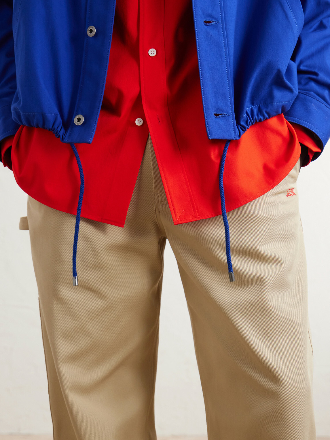 LOEWE - Suede-Trimmed Cotton Jacket - Blue