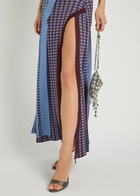 Rabanne Patterned Fine-knit Midi Skirt Blue