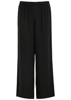 Eileen Fisher Wide-leg Silk-georgette Trousers Black