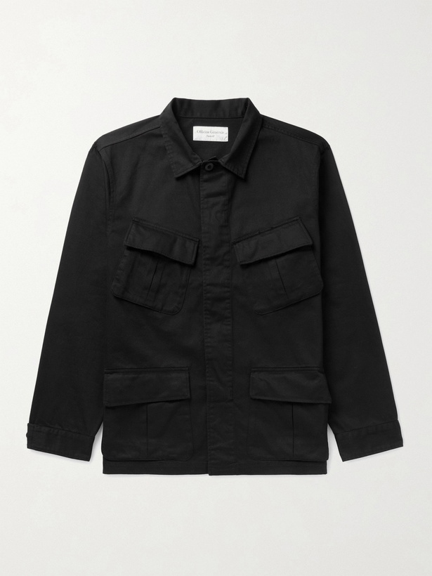 Photo: OFFICINE GÉNÉRALE - Garment-Dyed Slub Cotton Jacket - Black