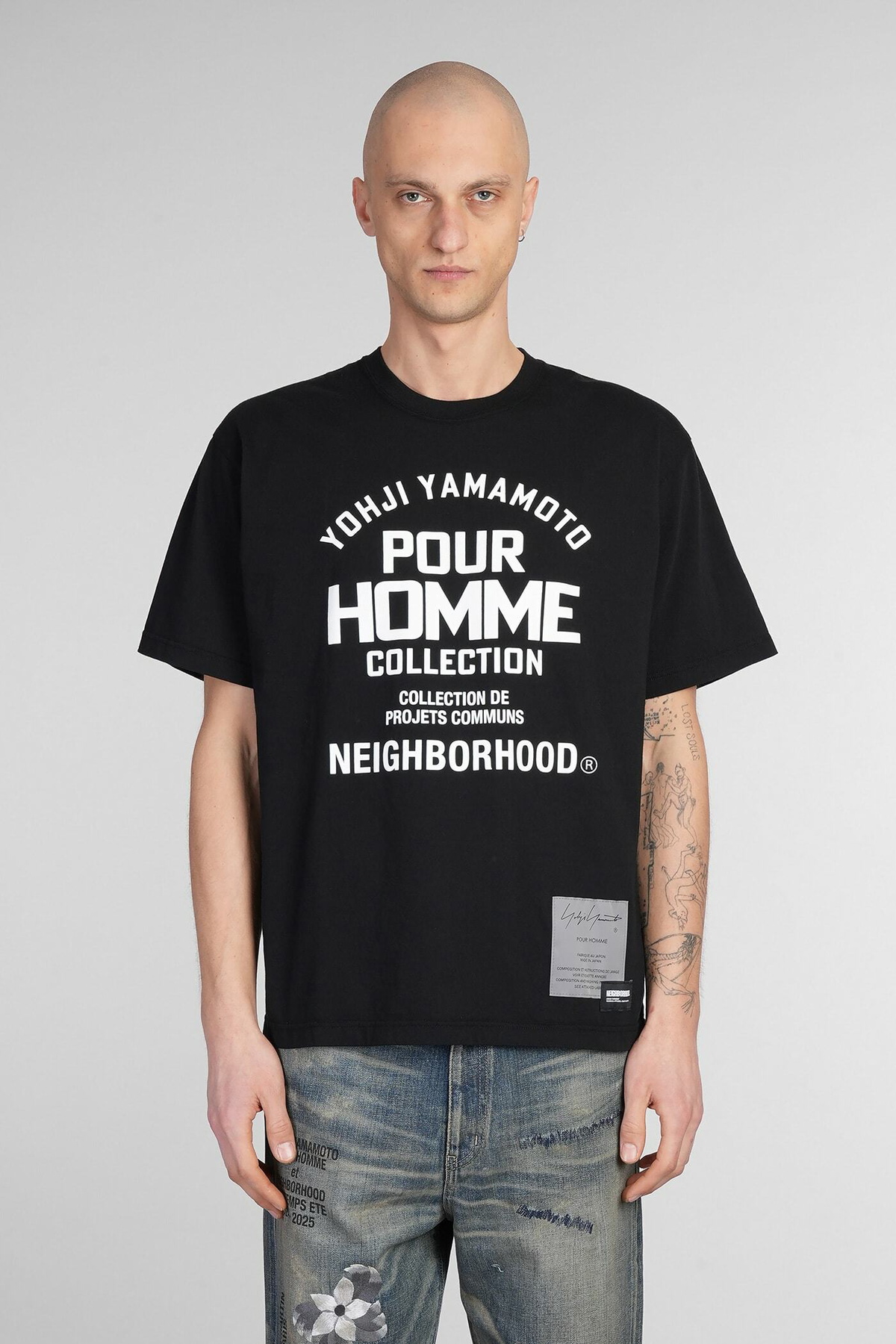 Yohji Yamamoto T-shirt In Black Cotton Yohji Yamamoto