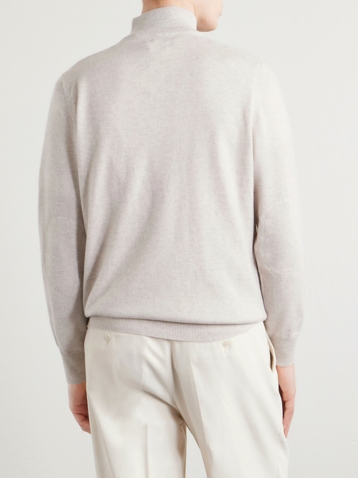 N.PEAL - Carnaby Organic Cashmere Half-Zip Sweater - Gray