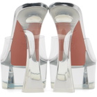 Amina Muaddi Transparent Dalida Glass Plateau Heeled Sandals