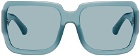 Dries Van Noten Blue Linda Farrow Edition Oversized Sunglasses