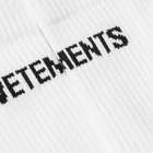 Vetements Logo Sock in White