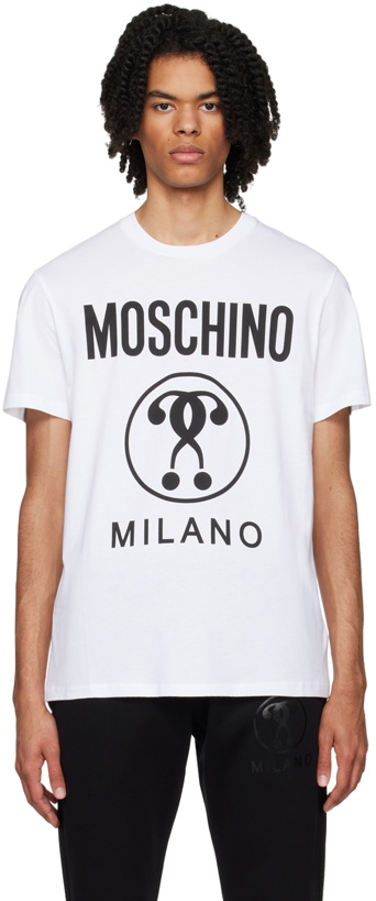 Photo: Moschino White Double Question Mark T-Shirt