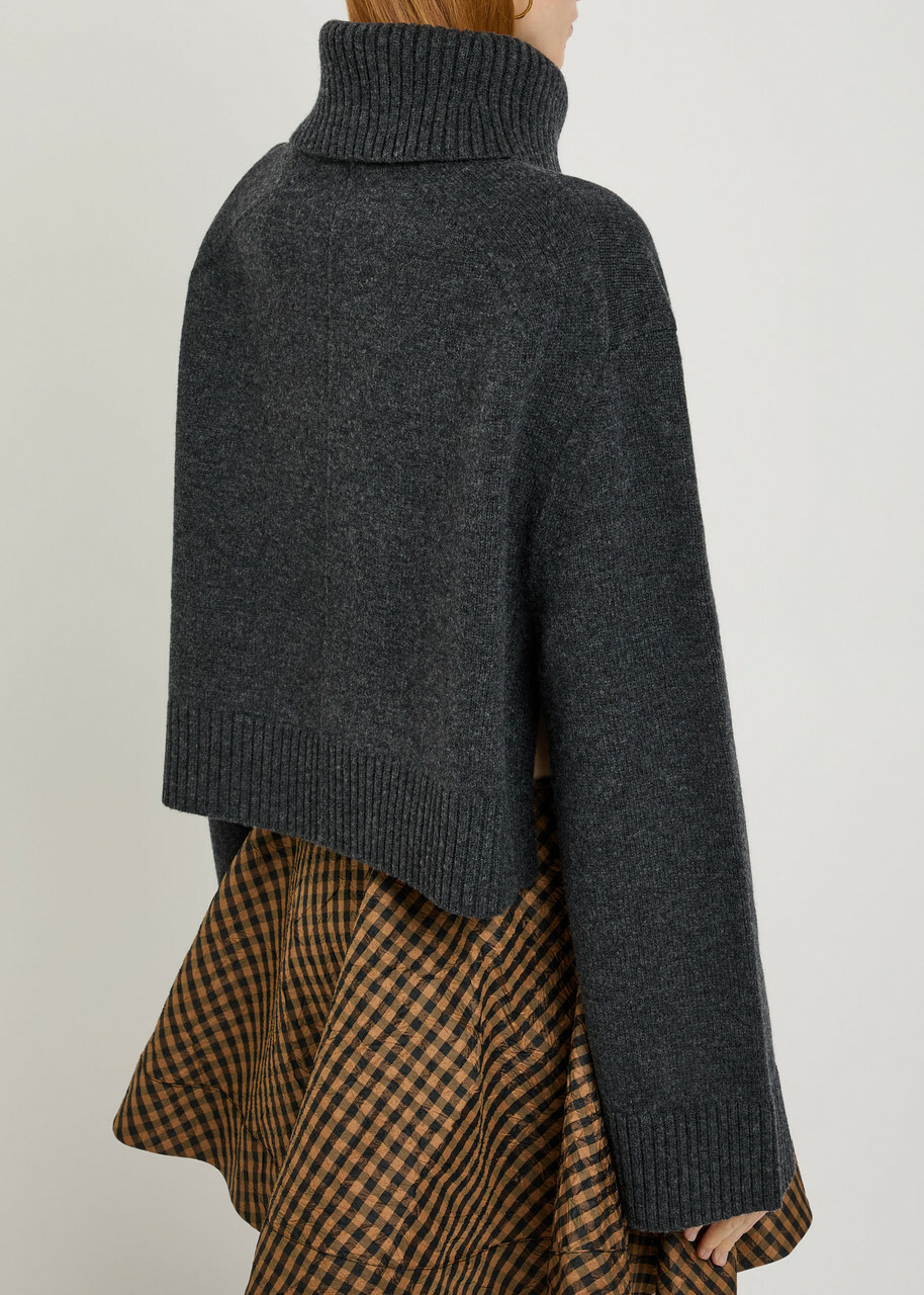 Ganni Turtle-neck Wool Jumper Black