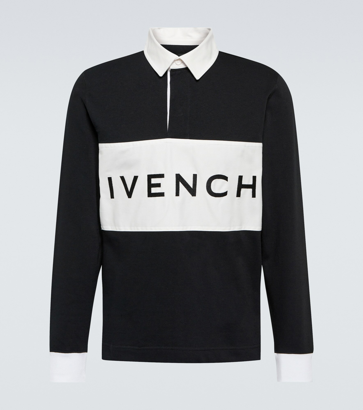 Zipped Silk Polo Shirt in Black - Givenchy