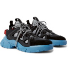McQ Alexander McQueen - Orbyt Suede, Leather and Neoprene Sneakers - Blue