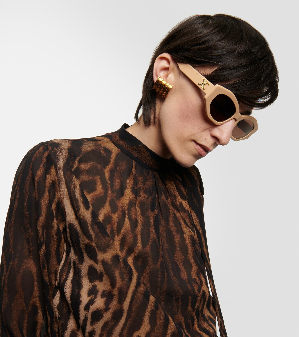 Celine Triomphe Logo Acetate Cat-Eye Sunglasses $510.00