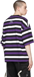 mastermind WORLD Black & Purple Stripe T-Shirt