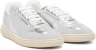 Versace Silver Greca Court Metallic Sneakers
