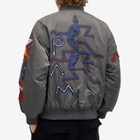 P.A.M. Men's Marking Reversible Bomber Jacket in Charcoal