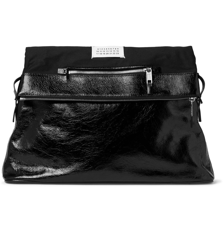 Photo: Maison Margiela - Textured-Leather and Twill Tote Bag - Black