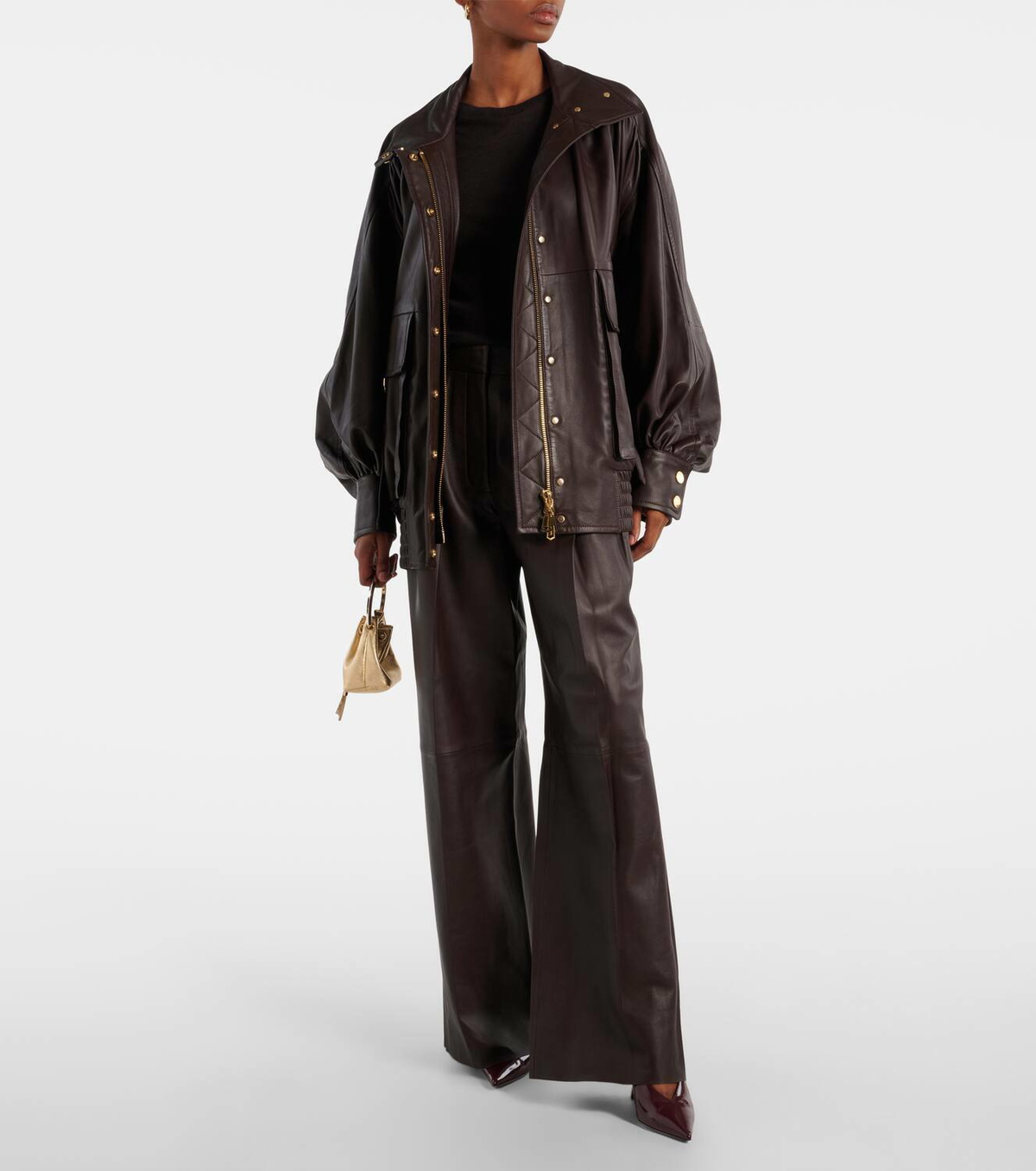 Zimmermann Illustration oversized leather jacket