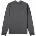 Stone Island Men's Long Sleeve Total Sleeve Logo T-Shirt in Charcoal