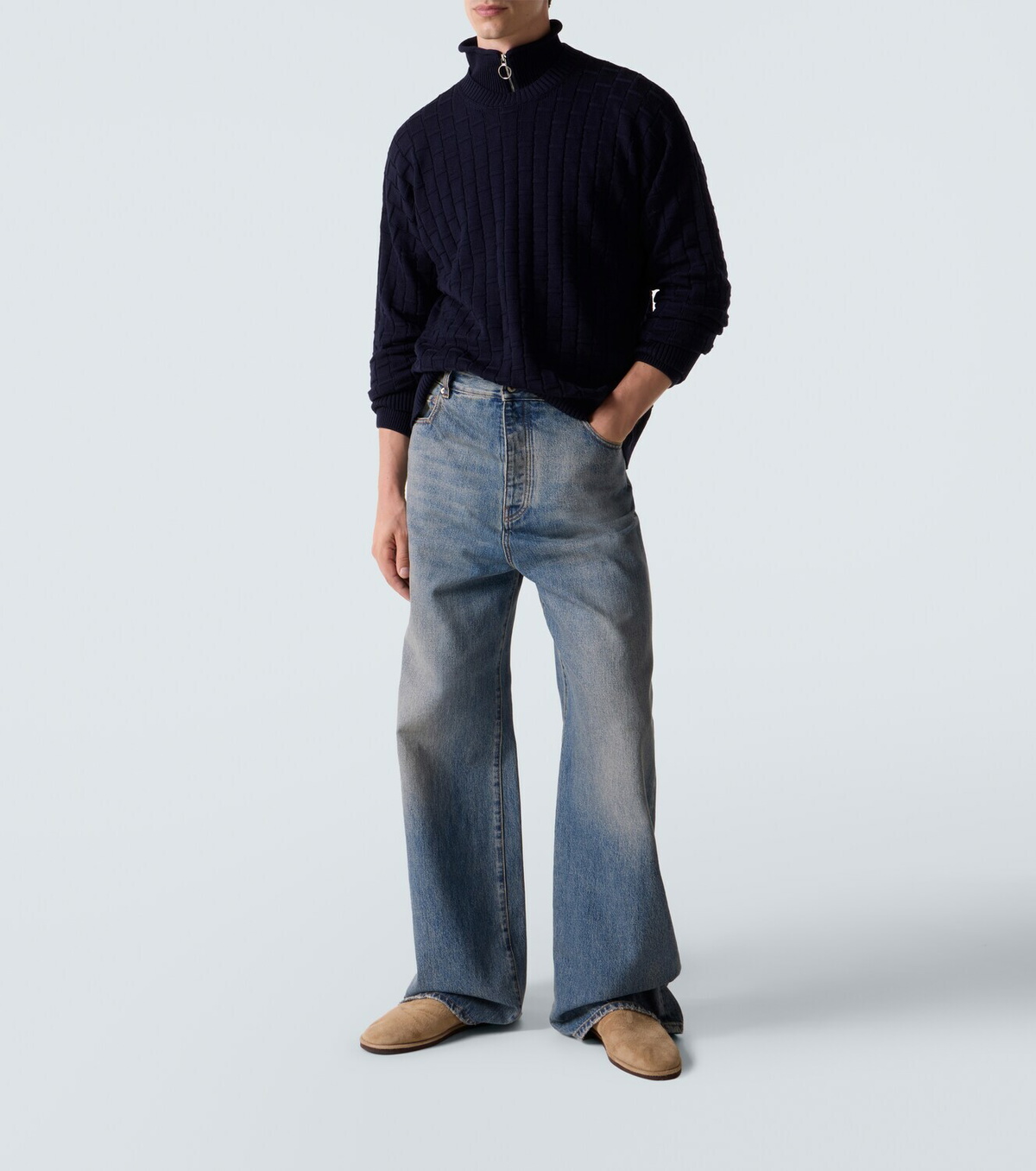 Plan C Ribbed-knit wool sweater